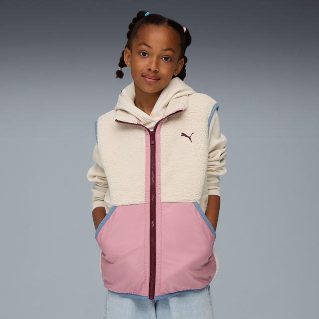 PUMA Hybrid Sherpa Vest Youth in White, Size L