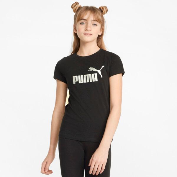 PUMA Essentials+ Big Kids' Logo T-Shirt in Black