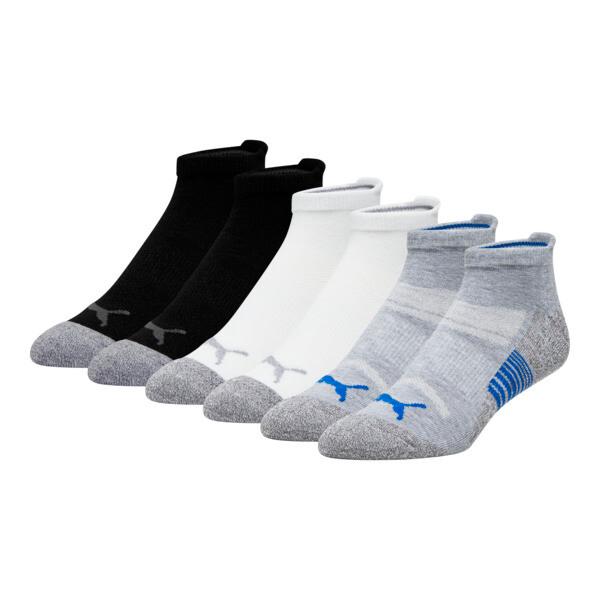 PUMA Men's Half-Terry Low Cut Socks (3 Pairs) in Grey/Blue