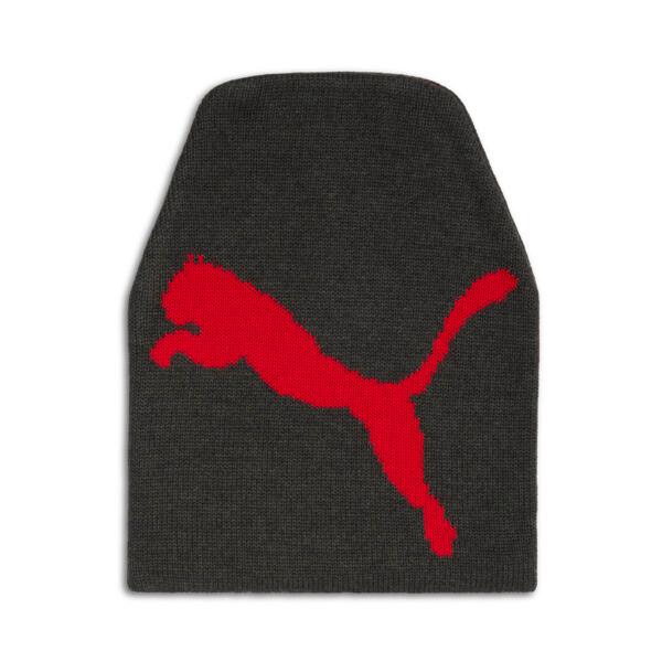 PUMA Long Knit Beanie Hat in Grey/Red