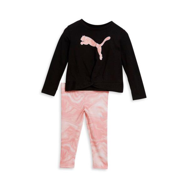 PUMA Marble Two-Piece Toddlers' Set in Black, Size 4T