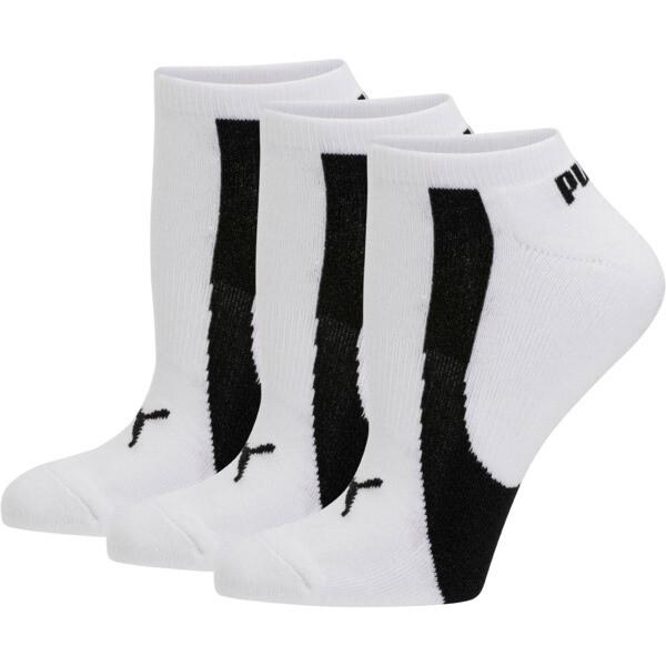 PUMA Women's No Show Socks [3 Pairs] in White/Black