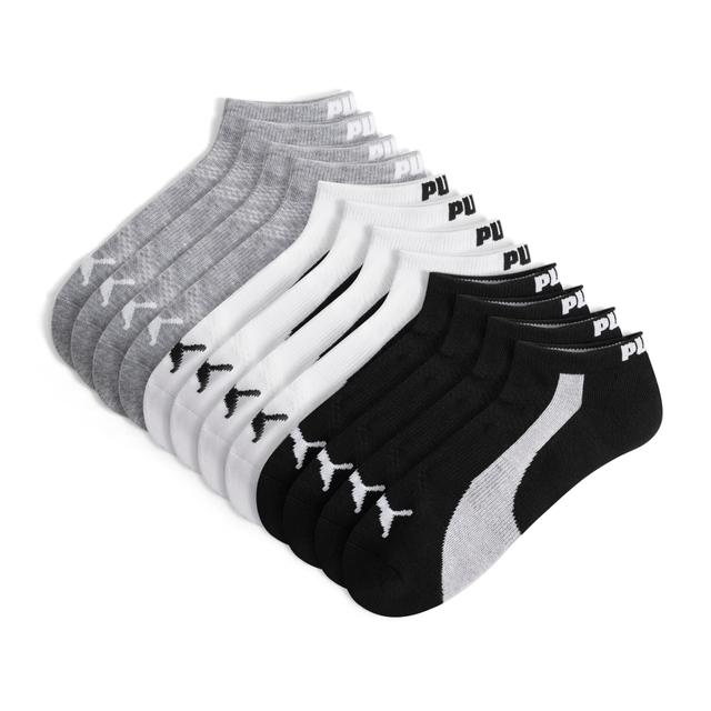 PUMA Men's Half-Terry Low Socks (6 Pairs) in Black, Size 10-13