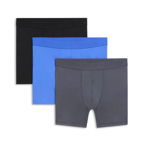 PUMA Men's Ultra Soft Boxer Briefs 3 Pack in Blue/Black