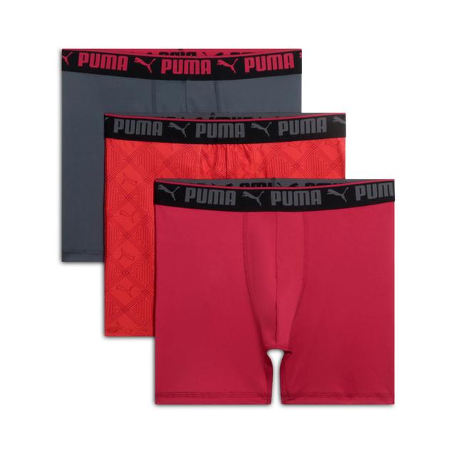 PUMA Men's Boxer Briefs 3 Pack in Assorted Colours, Size S