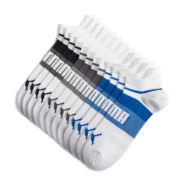 PUMA Men's Low-Cut Socks (6 Pairs) in White, Size 10-13