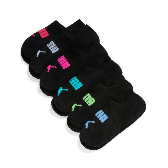 PUMA Women's No Show Socks (6 pairs) in Black, Size 9-11