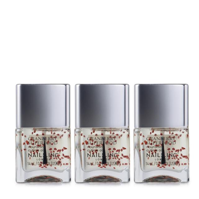 Nails Inc Cranberry Superfood Nail Oil Trio