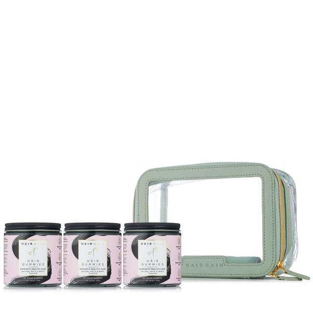 Hair Gain 3 Month Gummies Set with Bag