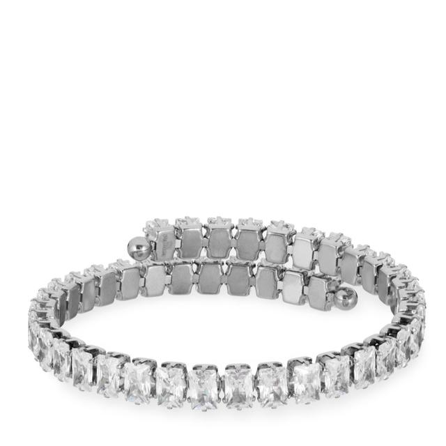 Steel by Diamonique Baguette Cut Bangle Stainless Steel