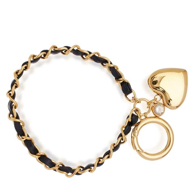 Steel by Diamonique Puff Heart and Thread Chain Bag Charm Stainless...