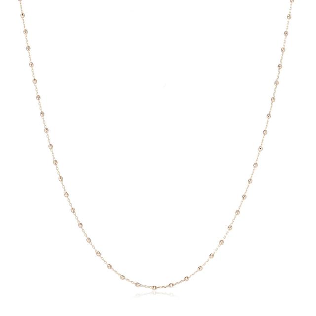 GOLD 9ct Italian Gold Diamond Cut Bead Necklace 2g