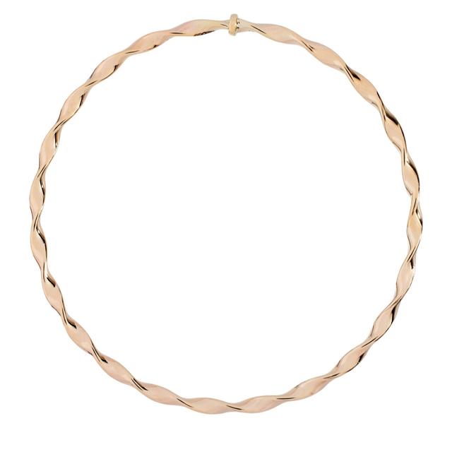 GOLD 9ct Italian Gold Twisted Ribbon Bangle 2.23g