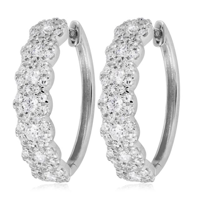 Fire Light 2ct Lab Grown Diamond Halo Hoop Earrings 9ct Gold