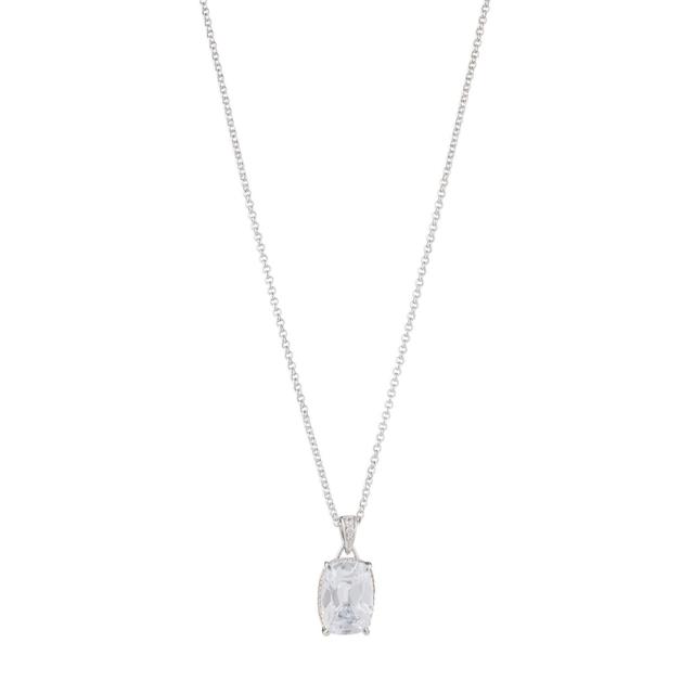 Diamonique 8ct tw Old Mine Cut Pendant & Chain
