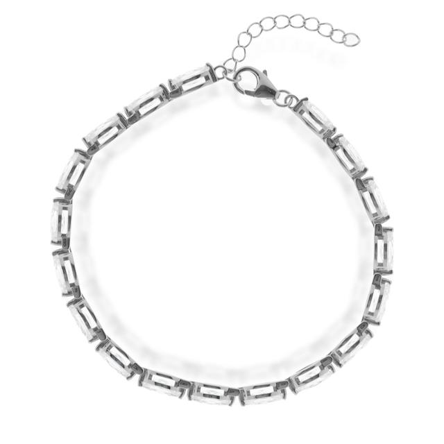 Diamonique 13ct tw Marquise Tennis Bracelet Sterling Silver