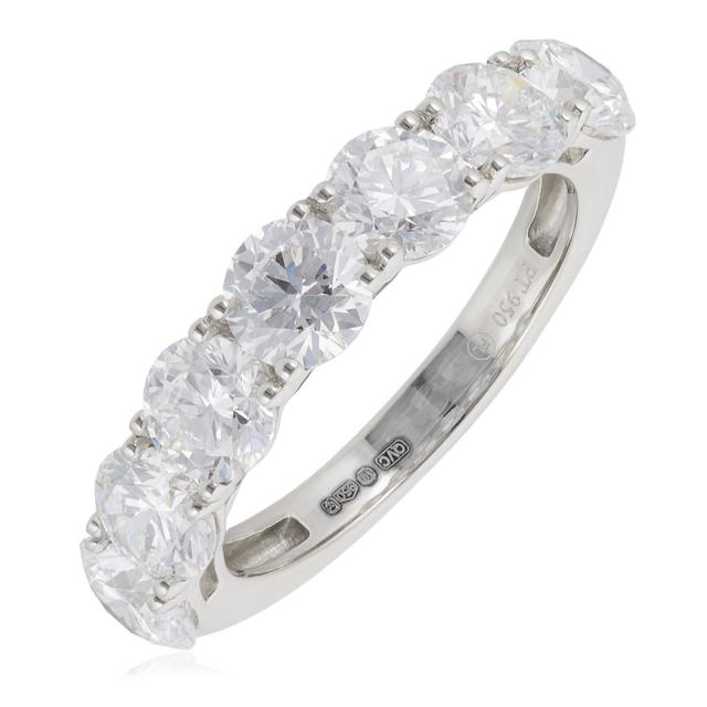 Fire Light 3ct Lab-Grown Diamond 7 Stone Eternity Ring Platinum