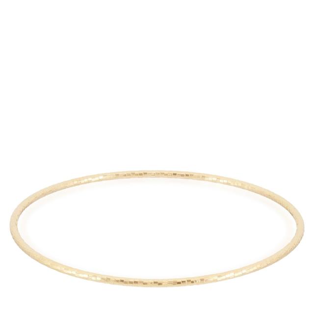 GOLD 9ct Italian Gold Diamond Cut Slip On Bangle 1g