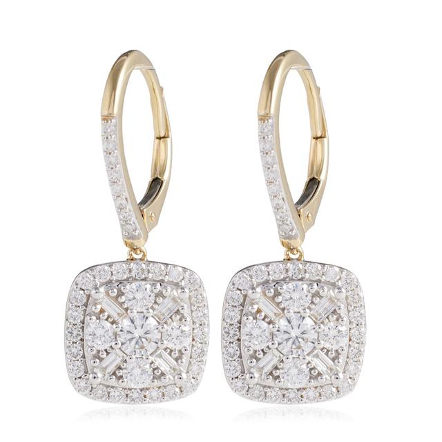 Fire Light 1.50ct Lab Grown Diamond Mixed Cut Leverback Earring 9ct...