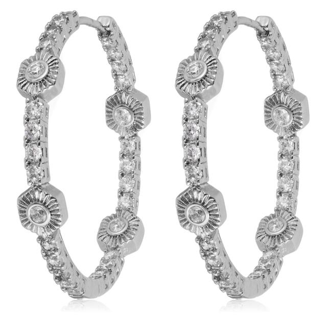 Tess Daly My Jewellery List Pure and Simple Hexagon Tennis Hoop Ear...