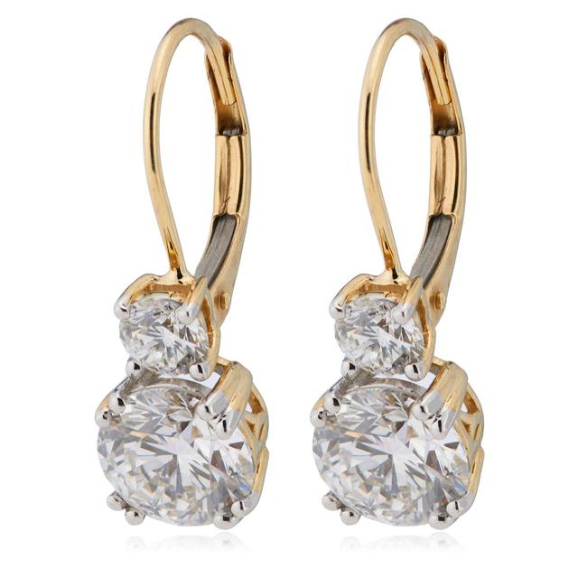 Fire Light 3ct Lab Grown Diamond 2 Stone Drop Earrings 9ct Gold