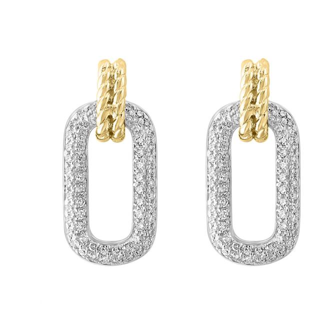 Effy 0.45ct Pave Diamond Drop Earrings 14ct Gold