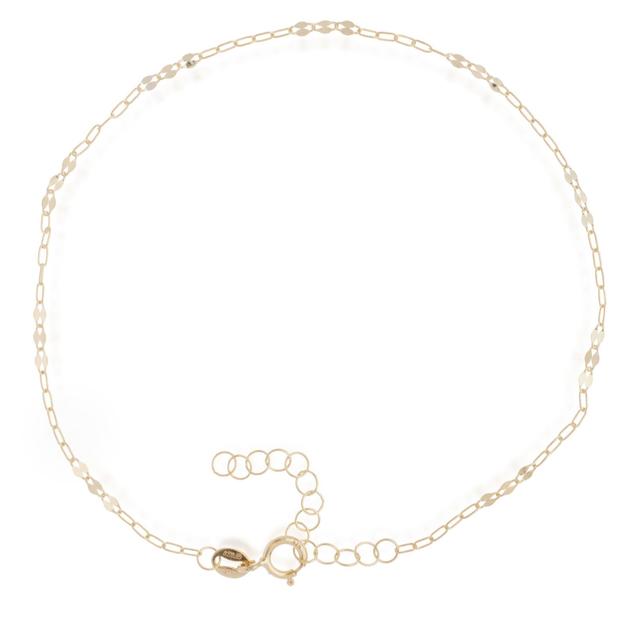 Gold 9ct Italian Gold Paperclip Petal Bracelet 0.38g