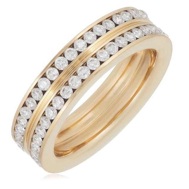 Steel by Diamonique Two Row Eternity Ring Stainless Steel