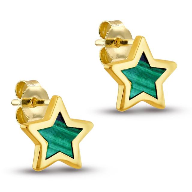 GOLD 9ct Star Stud Earrings 1.3g