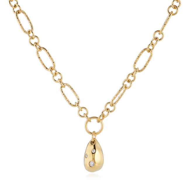 Steel by Diamonique Stone Set Drop Pendant Stainless Steel