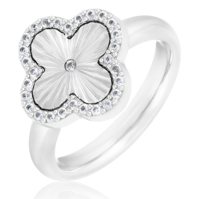 Steel by Diamonique Sunray Clover Ring Stainless Steel