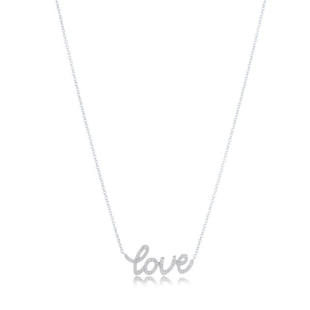 0.15ct Diamond Love 45cm Necklace Sterling Silver