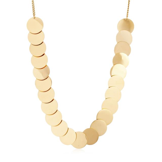 Steel by Diamonique Overlapping Disc Necklace Stainless Steel