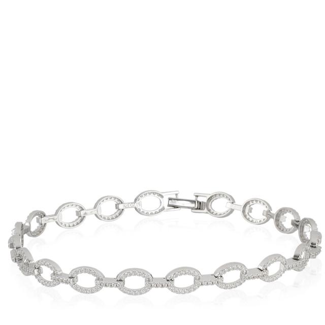 Diamonique 1.25ct tw Pave Link Bracelet Sterling Silver
