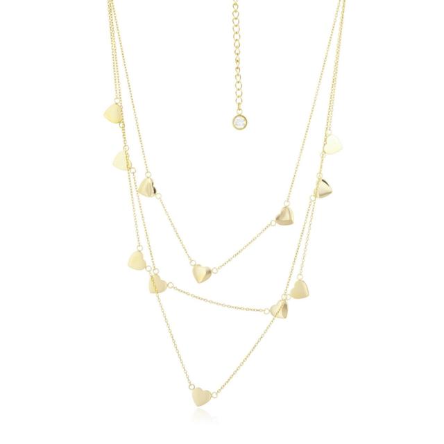 Steel by Diamonique Layered Heart Necklace Stainless Steel