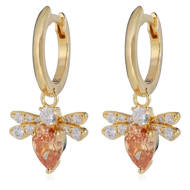 Diamonique 2ct tw Bee Drop Earrings Sterling Silver