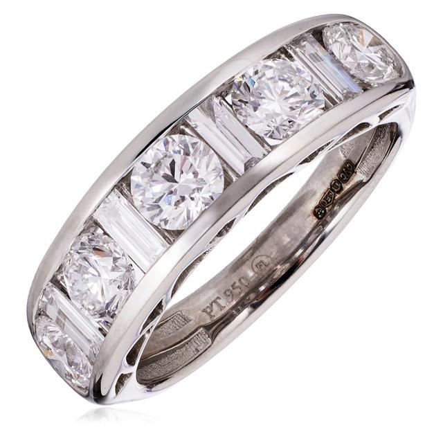 Fire Light 2ct Lab Grown Diamond Mixed Cut Eternity Ring Platinum