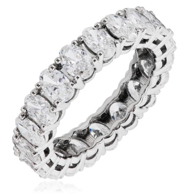 Fire Light 4ct Lab Grown Diamond Oval Full Eternity Ring Platinum