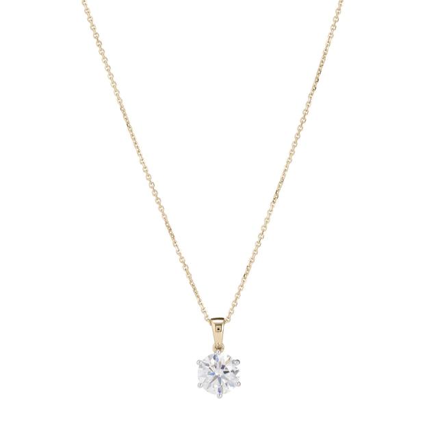 Fire Light 2ct Lab Grown Diamond Solitaire Pendant & 45cm Chain 9ct...