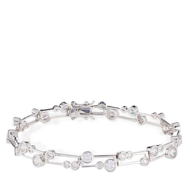 Diamonique 4ct tw Bezel Set Bracelet Sterling Silver