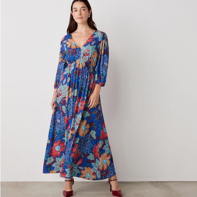 Finery London Serena Winter Crepe Blue Floral Dress