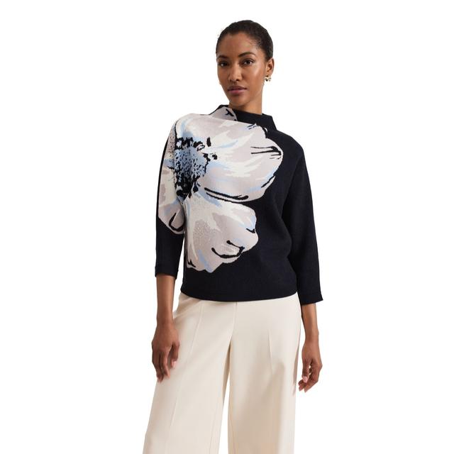 Phase Eight Bessie Blues Large Floral Placement Knit