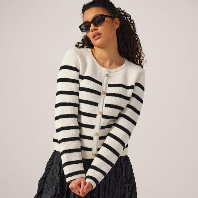 Only Laura O-Neck Stripe Cardigan