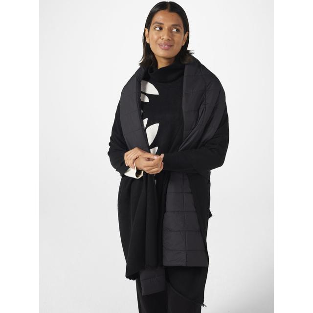 WynneLayers Layering Sweater Knit Wrap with Quilted Collar