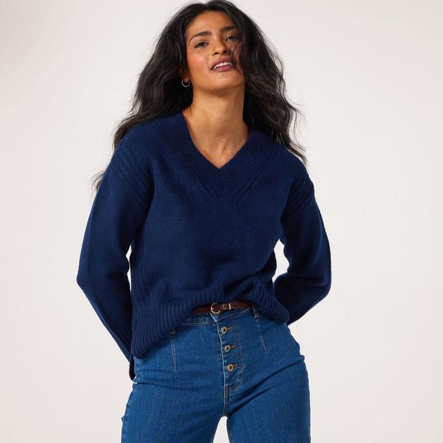Denim & Co. Essentials V Neck Jumper