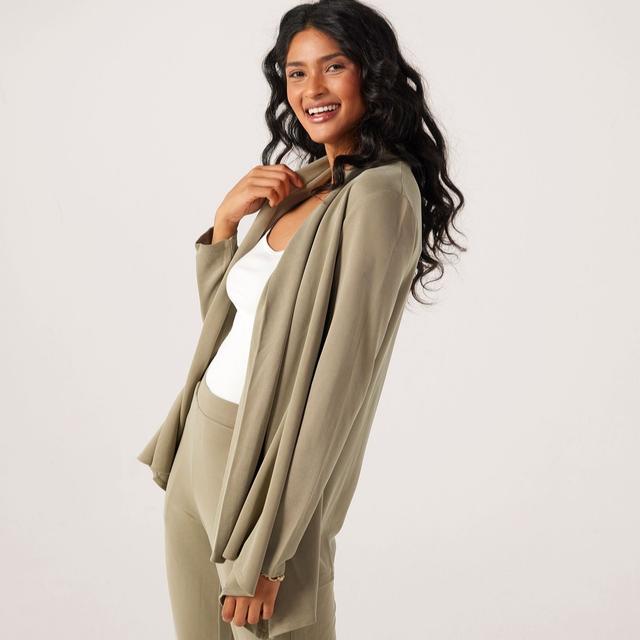 MarlaWynne Collection Light Sueded Jersey Drape Front Cardigan
