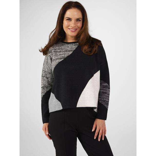 Wynne Collection Soft Knit Geo Patterned Unstructured Jumper