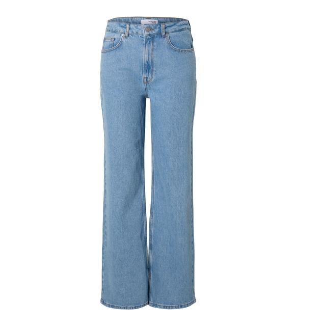 Selected Femme Ice High Waisted Wide Leg Jeans