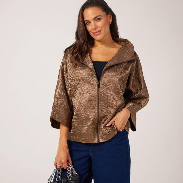 Frank Usher Textured Sateen Short Zip Jacket