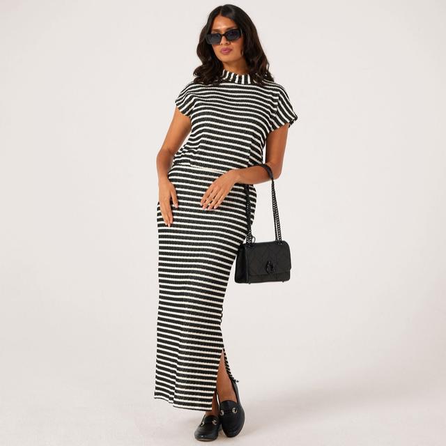 Kim & Co Rib Knit Long Skirt With Side Slit